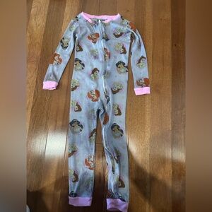 Gray Princess Print Pajama Onesie